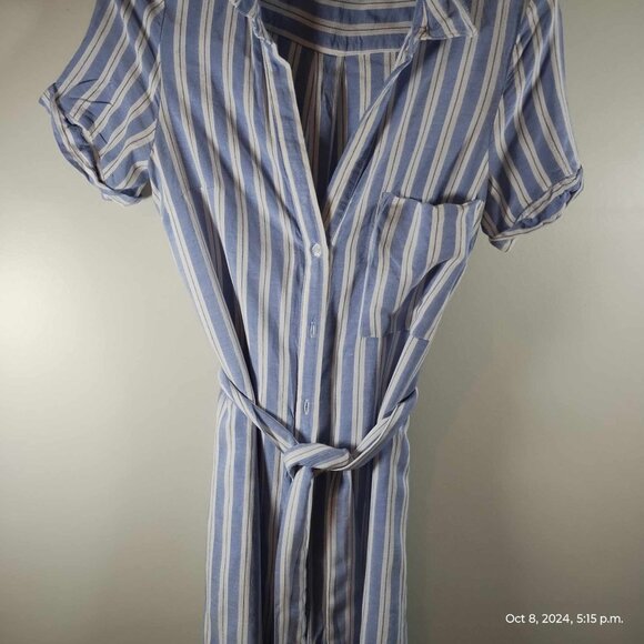 100% Rayon Shirt Dress‎ stripe collared light so comfortable oversized Dynamite - Picture 13 of 16